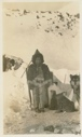 Image of Eskimo [Inughuit] girl - front view with dog and puppies
